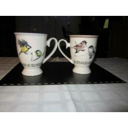 Elles Hollandse vogels 2 mokken op voet Dm 8,5X10cm