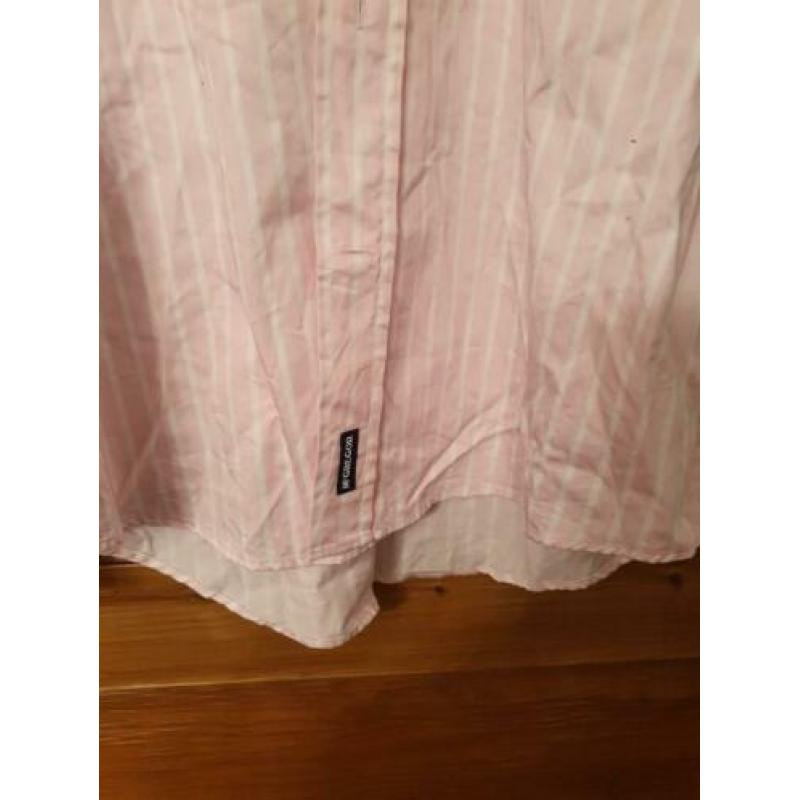Mooie roze/wit gestreepte blouse van Mc. Gregor, maat M