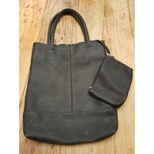Zwarte tas, shopper met handig klein tasje