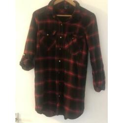 Geblokte blouse/jurk. Maat 40