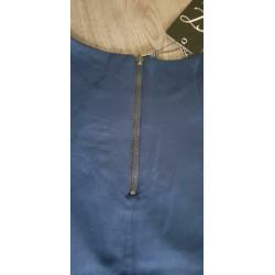 Nieuwe velvet blauwe Smashed Lemon jurk maat XS