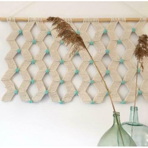 Hip macrame wandkleed