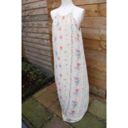 Jurk beige bloem Maxi Esprit mt 42