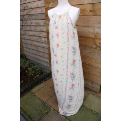 Jurk beige bloem Maxi Esprit mt 42
