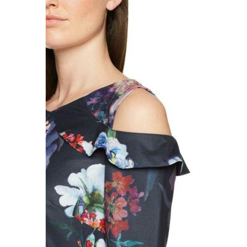 Comma - NIEUW / prachtige blauw bloemen jurk / maat 38