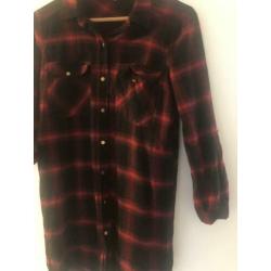 Geblokte blouse/jurk. Maat 40