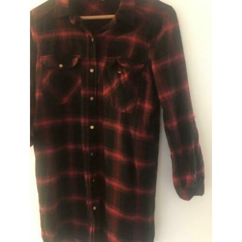 Geblokte blouse/jurk. Maat 40