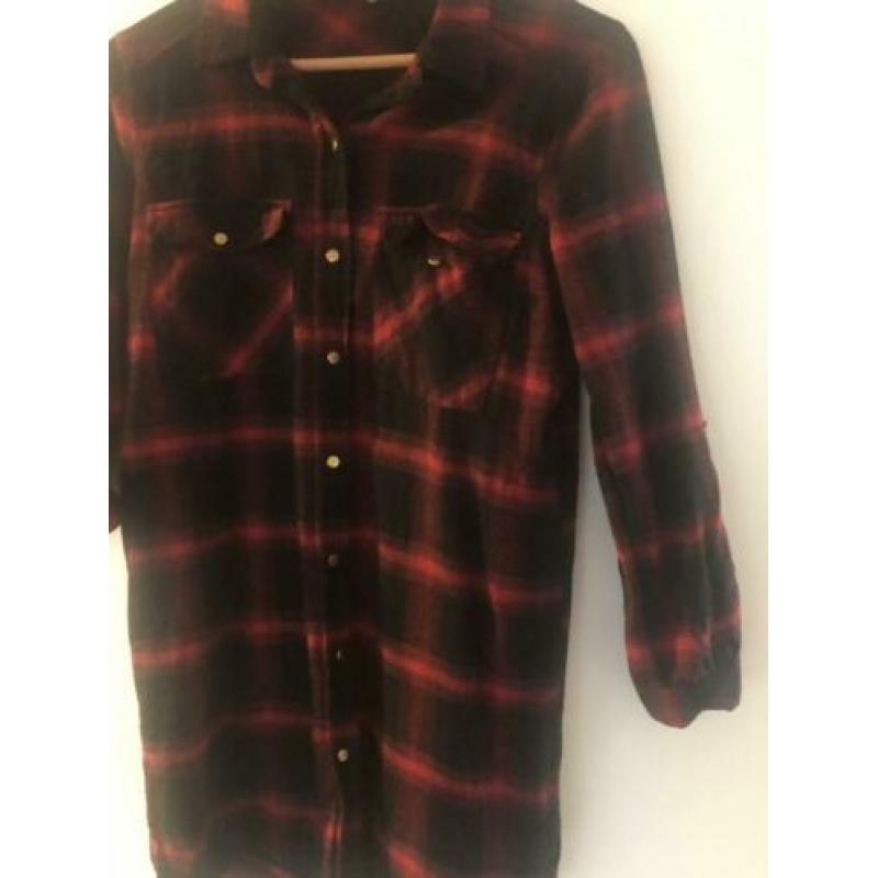 Geblokte blouse/jurk. Maat 40