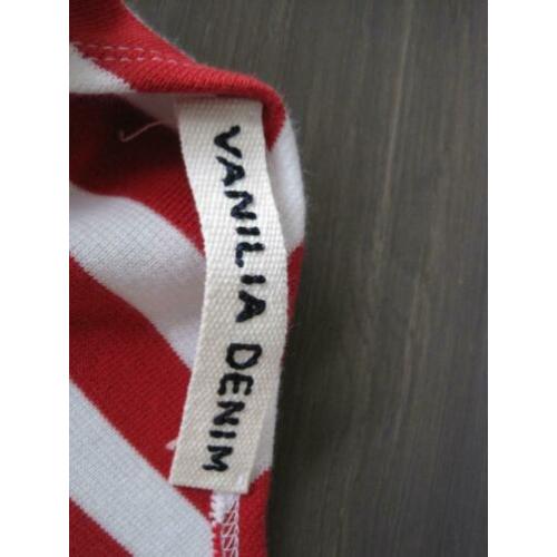 Vanilia top maat 38 rood/ wit gestreept Nieuw