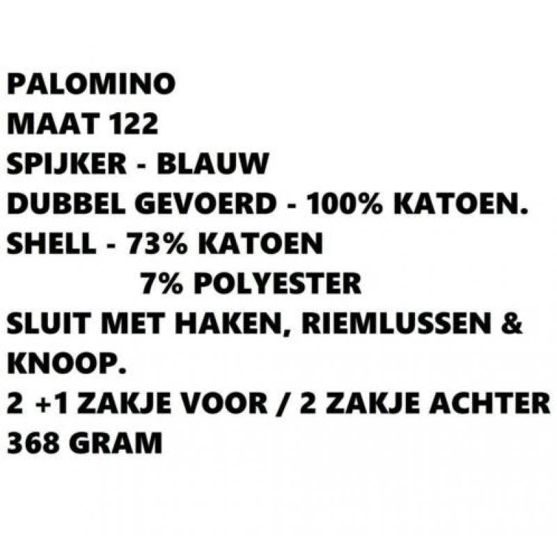 Maat 122 - palomino - spijker broek - lang