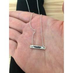 Minimalistische zilveren ketting met hanger