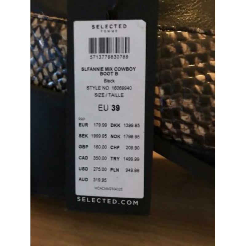 Selected femme enkellaarsjes maat 39 nieuw!!