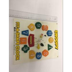 Snoopy klok fit a shape clock, vintage clock