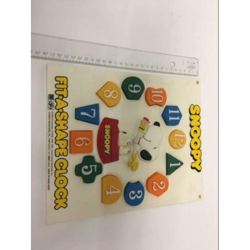 Snoopy klok fit a shape clock, vintage clock