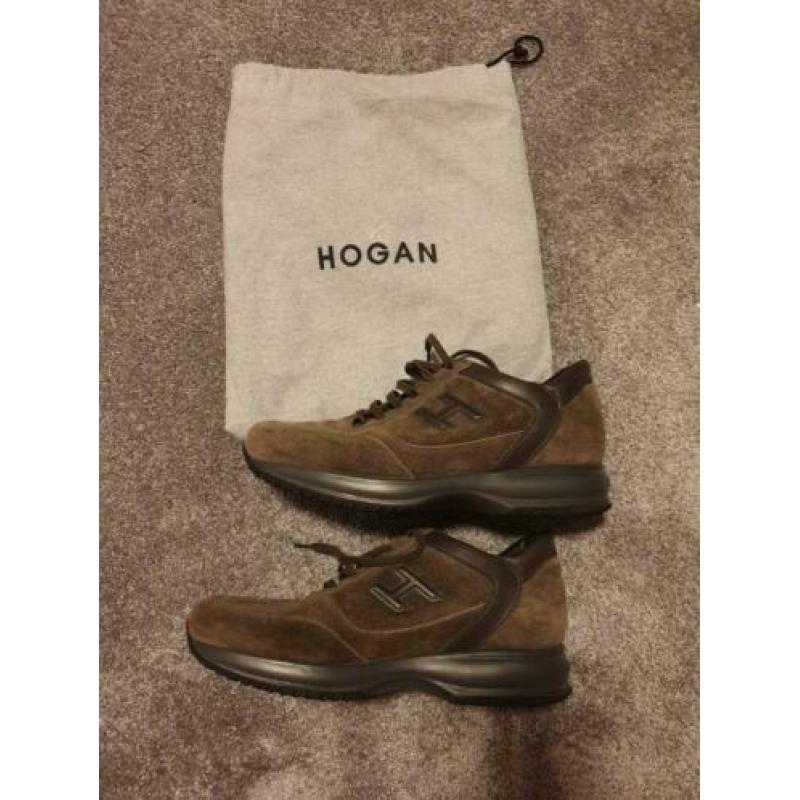 Hogan, nieuwe!! sneakers, bruin suede, maat 9 / 43,5