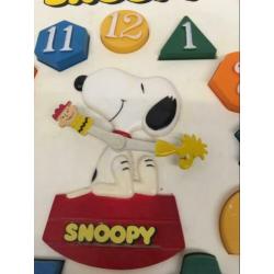 Snoopy klok fit a shape clock, vintage clock
