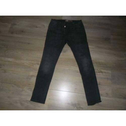 Please Grijze Baggy Spijkerbroek Jeans Met Verfspatten Mt L