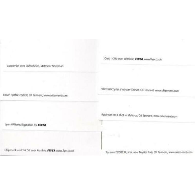 8x vliegtuig / luchtvaart kaarten