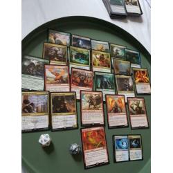 A mixture of Magic the Gathering cards & 2 life dice!