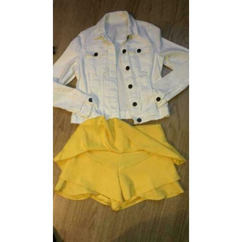 slim denim zomer jack met zakken spijkerjas jeans jasje wit