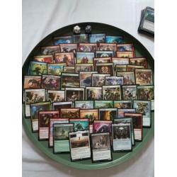 A mixture of Magic the Gathering cards & 2 life dice!