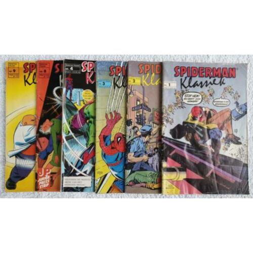 6 x SPIDERMAN KLASSIEK COMICS. 1989. 2 EURO PER STUK.
