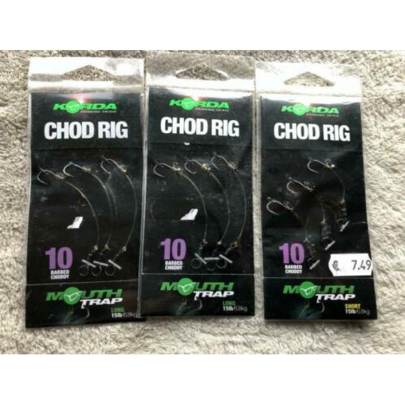 adv 271 / NIEUW set 3 pakjes chod rigs KORDA
