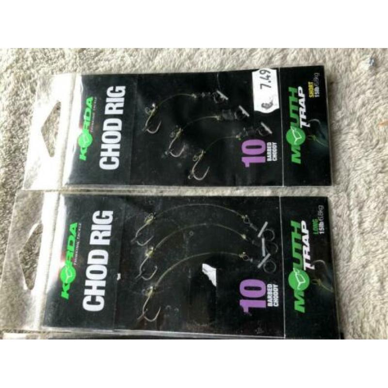 adv 271 / NIEUW set 3 pakjes chod rigs KORDA