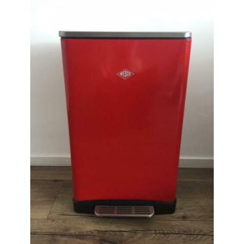 Nieuw! Wesco rode prullenbak duo double red