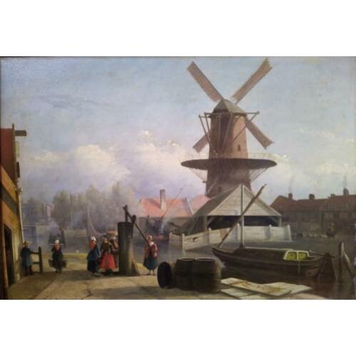 schilderij "landschap met molen" Jacobus van der Stok