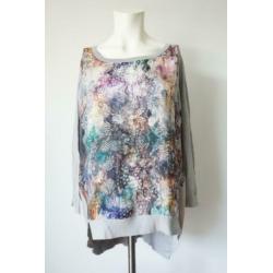 WAREHOUSE Geweldig Grijs Shirt met Abstracte Print S 36