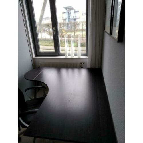 Galant hoekbureau links zwartbruin 160x150