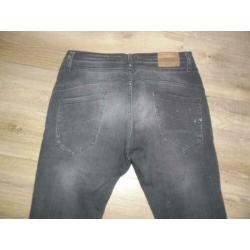 Please Grijze Baggy Spijkerbroek Jeans Met Verfspatten Mt L
