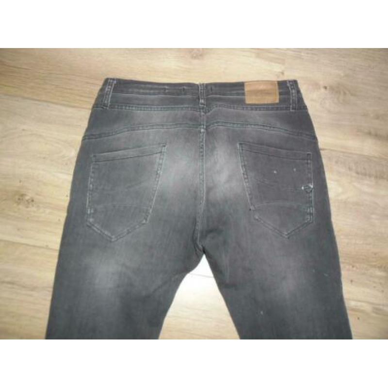 Please Grijze Baggy Spijkerbroek Jeans Met Verfspatten Mt L
