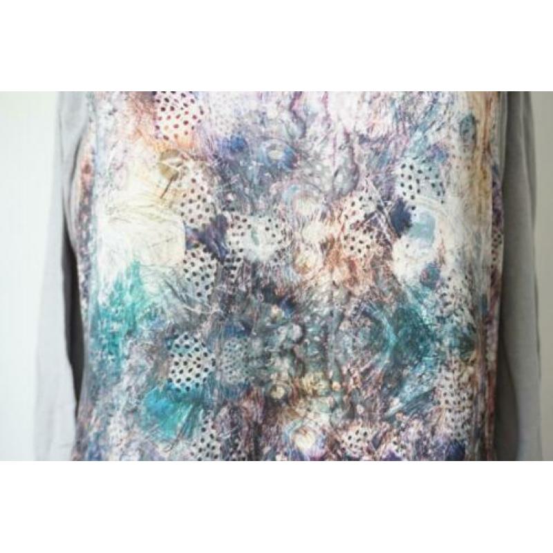 WAREHOUSE Geweldig Grijs Shirt met Abstracte Print S 36