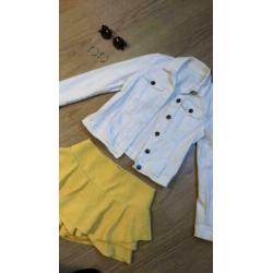 slim denim zomer jack met zakken spijkerjas jeans jasje wit