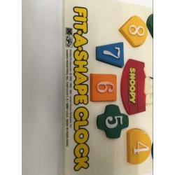 Snoopy klok fit a shape clock, vintage clock