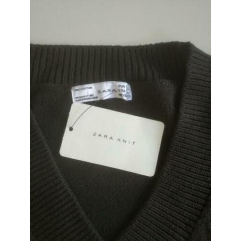 Zwarte V-hals trui, 100 % katoen, NIEUW!!