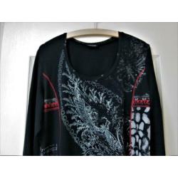 Gerry Weber Tai fun zwart shirt - lange mouw en print Mt 42