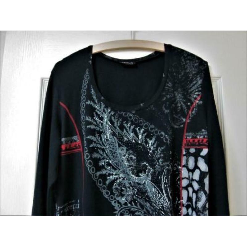 Gerry Weber Tai fun zwart shirt - lange mouw en print Mt 42