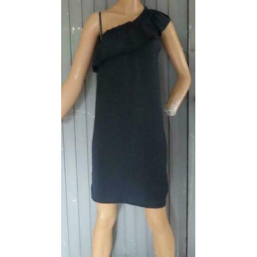Paptrizia Pepe blauwe one shoulder jurk maat 40