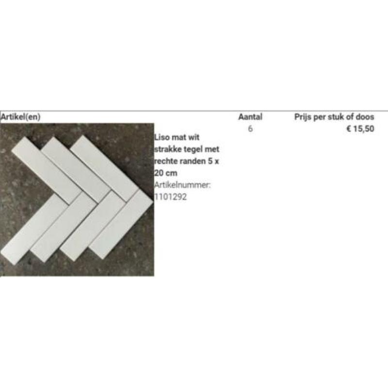 wandtegel mat wit