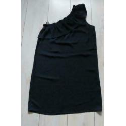 Paptrizia Pepe blauwe one shoulder jurk maat 40
