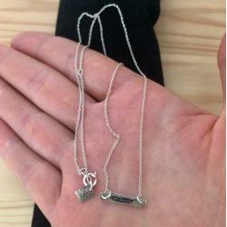 Minimalistische zilveren ketting met hanger