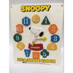 Snoopy klok fit a shape clock, vintage clock