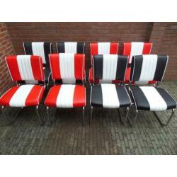 4 x Bel Air fifties sixties Slede stoelen en diner tafel