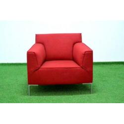 ??Als NIEUW rode stoffen Design on Stock Bloq fauteuil