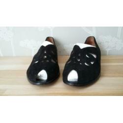Vintage suède peeptoes ballerina's Donna Carolina (38/39)