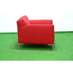 ??Als NIEUW rode stoffen Design on Stock Bloq fauteuil