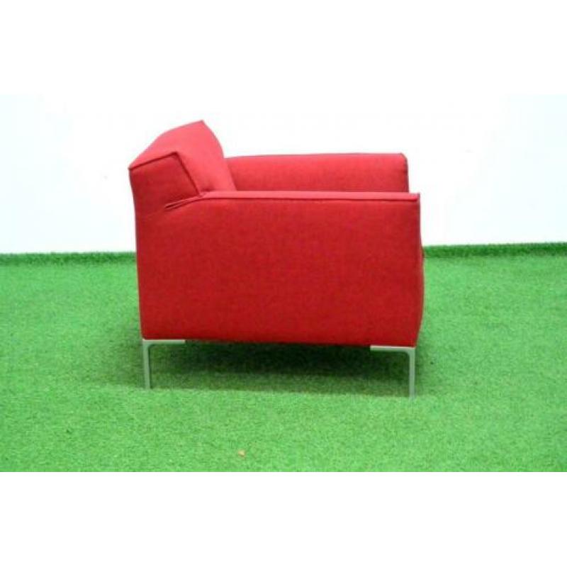 ??Als NIEUW rode stoffen Design on Stock Bloq fauteuil